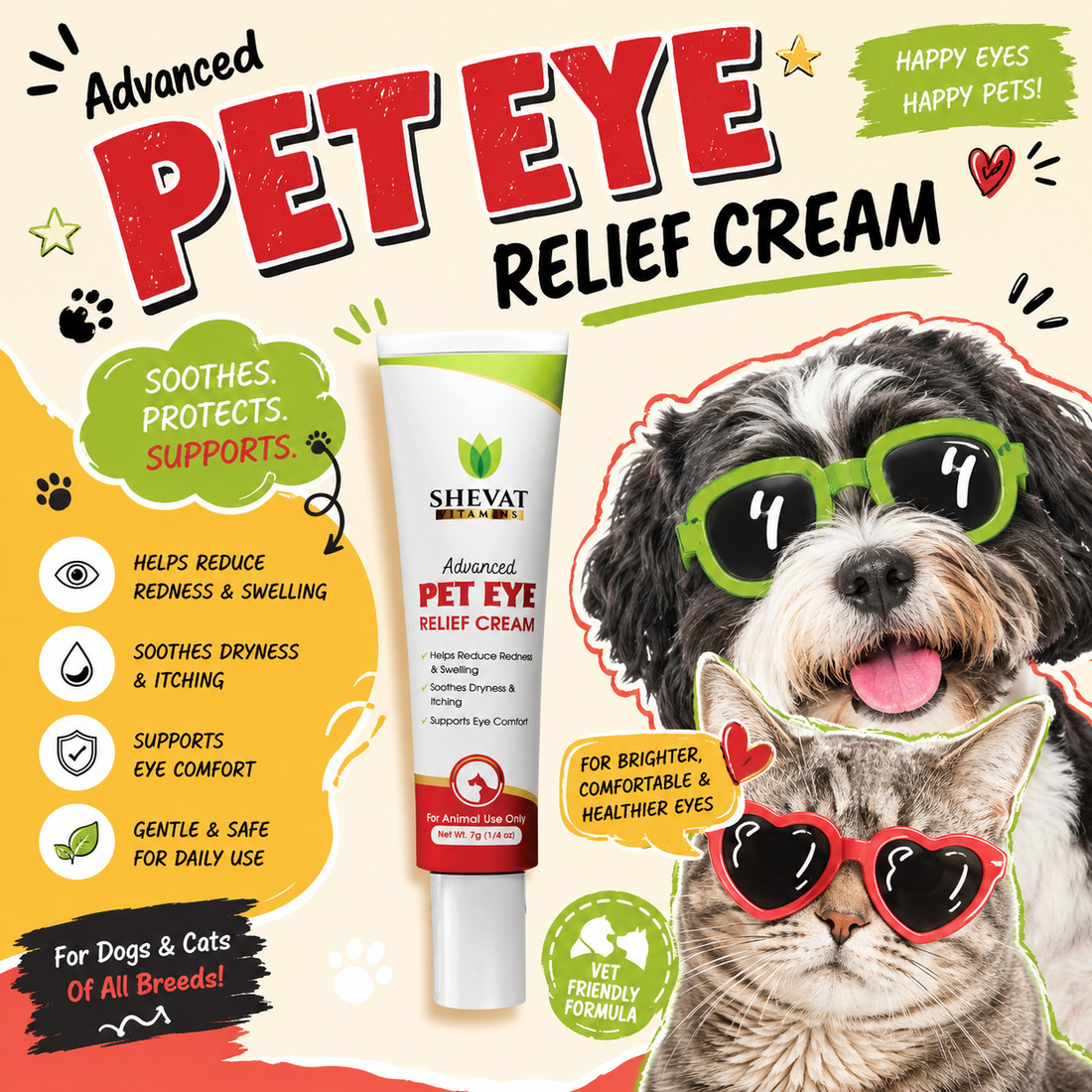 Advanced Pet Eye Relief Cream: Gentle Eye Care for Dogs & Cats