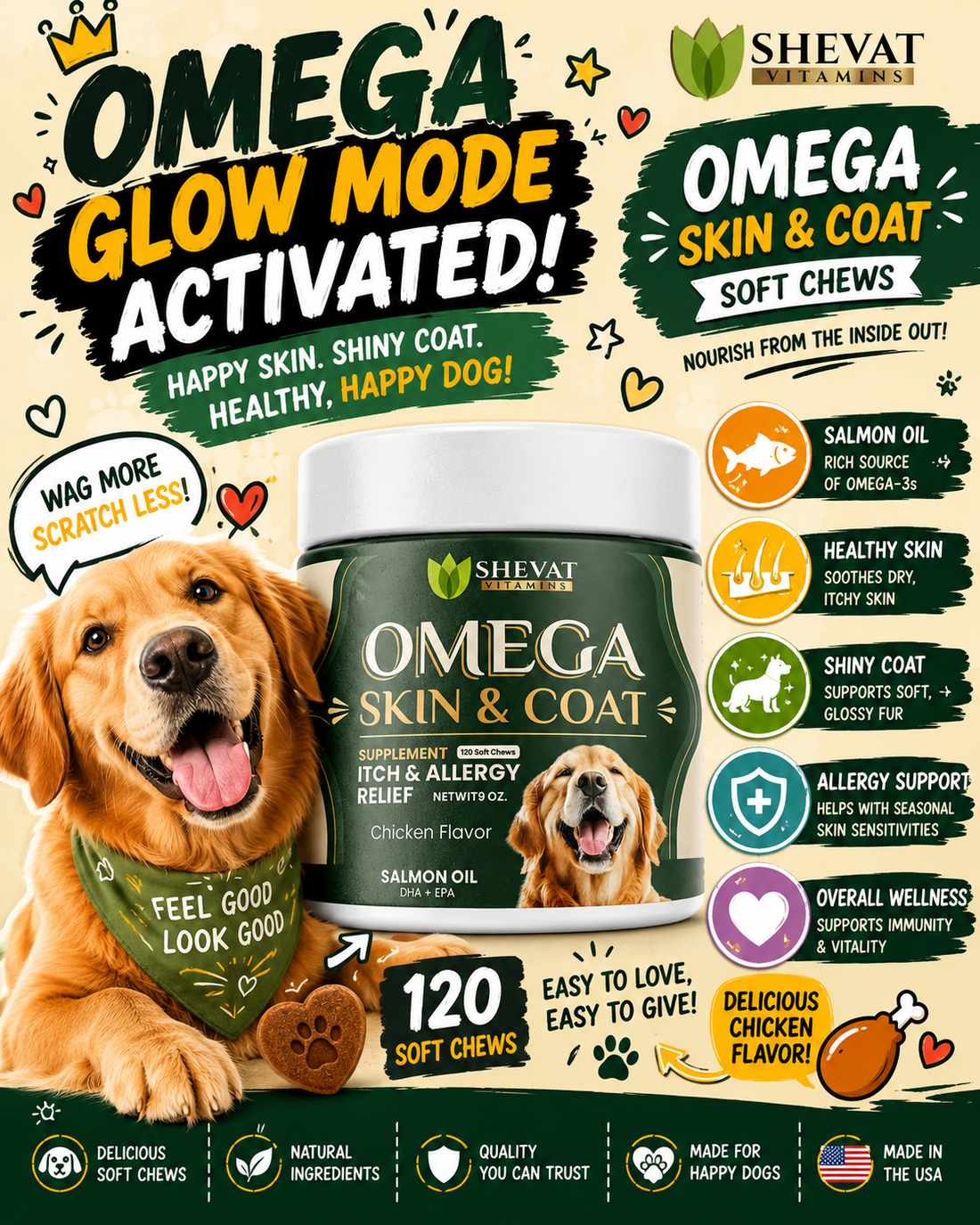 Omega Skin & Coat for Dogs: Support a Healthy Coat, Comfortable Skin & Everyday Wellness