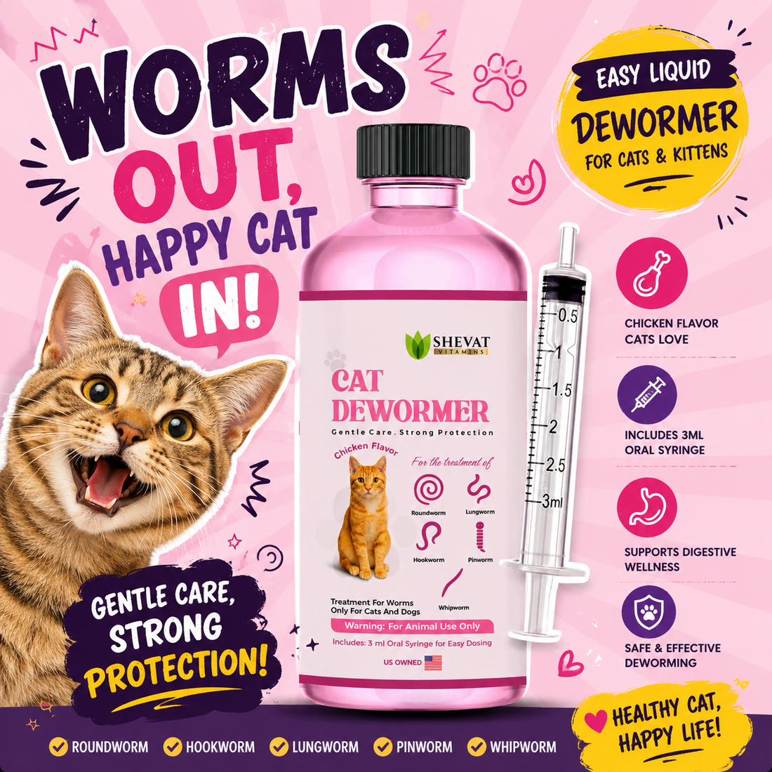 Cat Dewormer for Cats & Kittens: Complete Guide to Protecting Your Cat from Intestinal Worms
