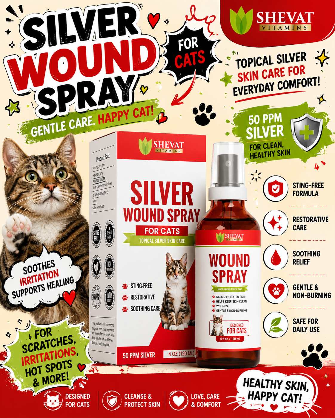 Silver Wound Spray for Cats: A Gentle Solution for Everyday Skin Care