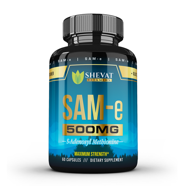 Sam E 500mg Vitamin Supplement for Liver Support, S-Adenosyl-Methionine Capsules 60 Count, Non-GMO, Gluten-Free, Made in The USA