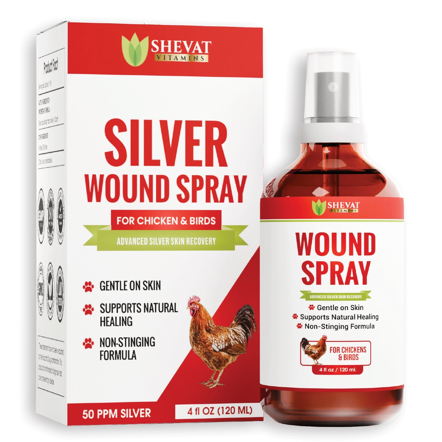 SHEVAT VITAMINS Silver Wound Spray for Chickens & Birds