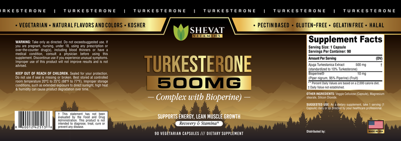 TURKESTERONE 500 MG COMPLEX WITH BIOPERINE