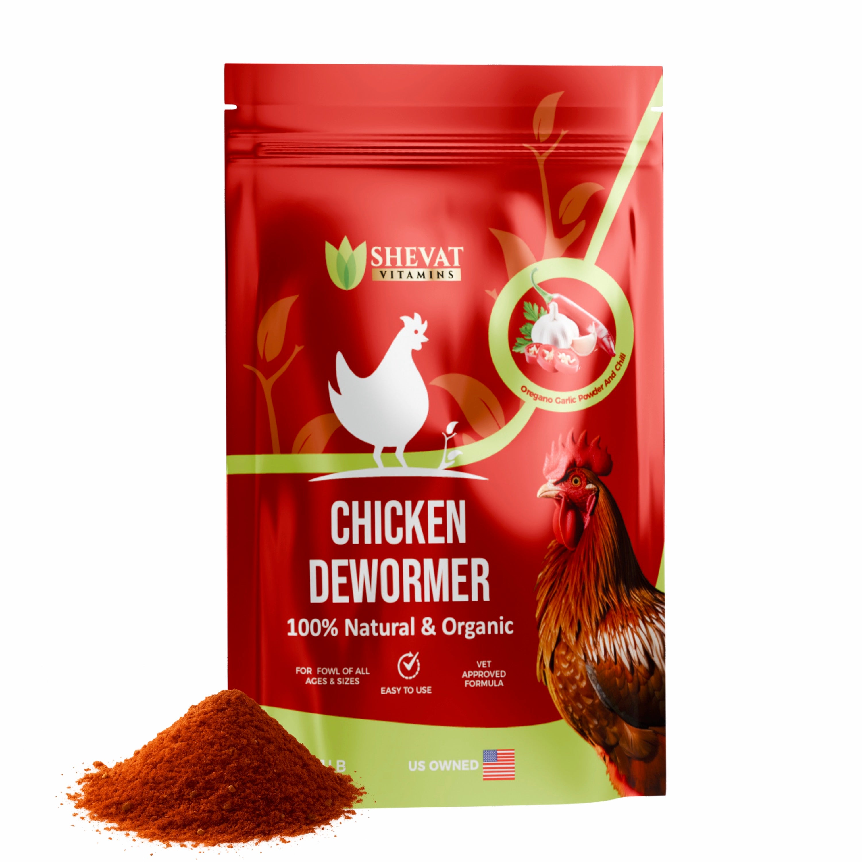 SHEVAT VITAMINS Chicken Dewormer Powder – All-Natural Poultry Wormer