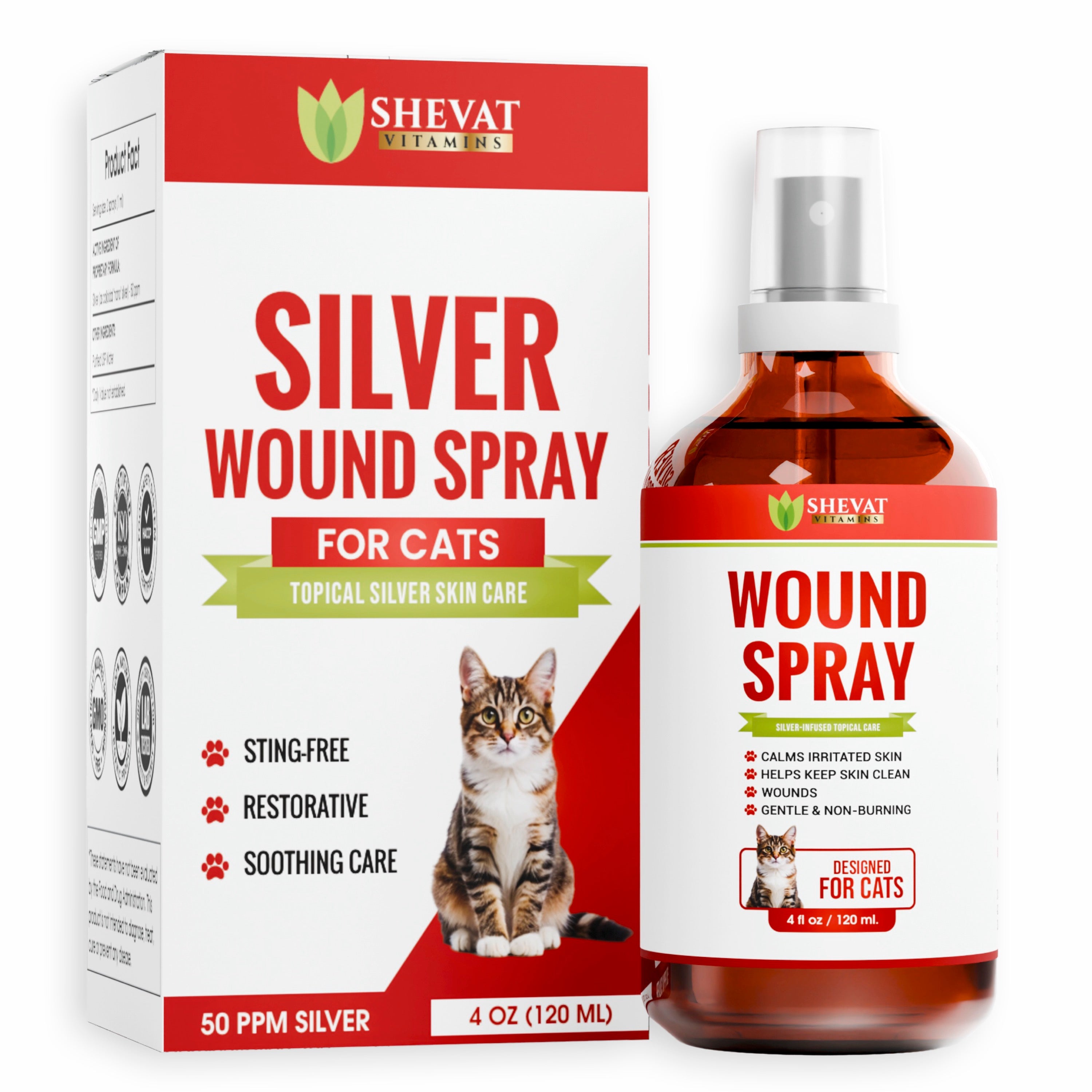 Shevat Vitamins Silver Wound Spray for Cats