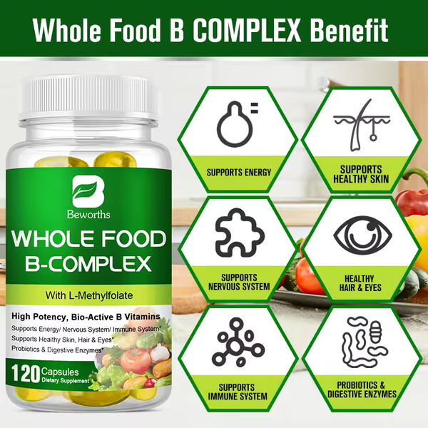 Vitamin B Complex Capsules for Energy & Immunity