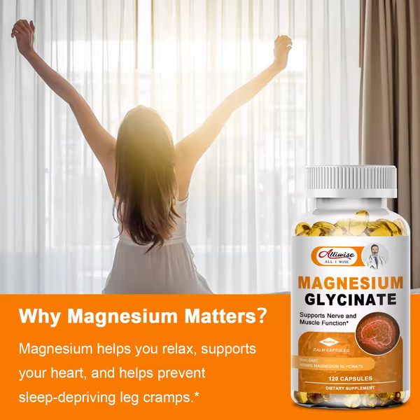 Magnesium Glycinate with B6 & D3 for Sleep & Calm